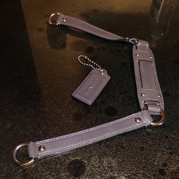 COACH DARK GRAY LEATHER REPLACEMENT SHOULDER STRAP & HANGTAG - Picture 7 of 16